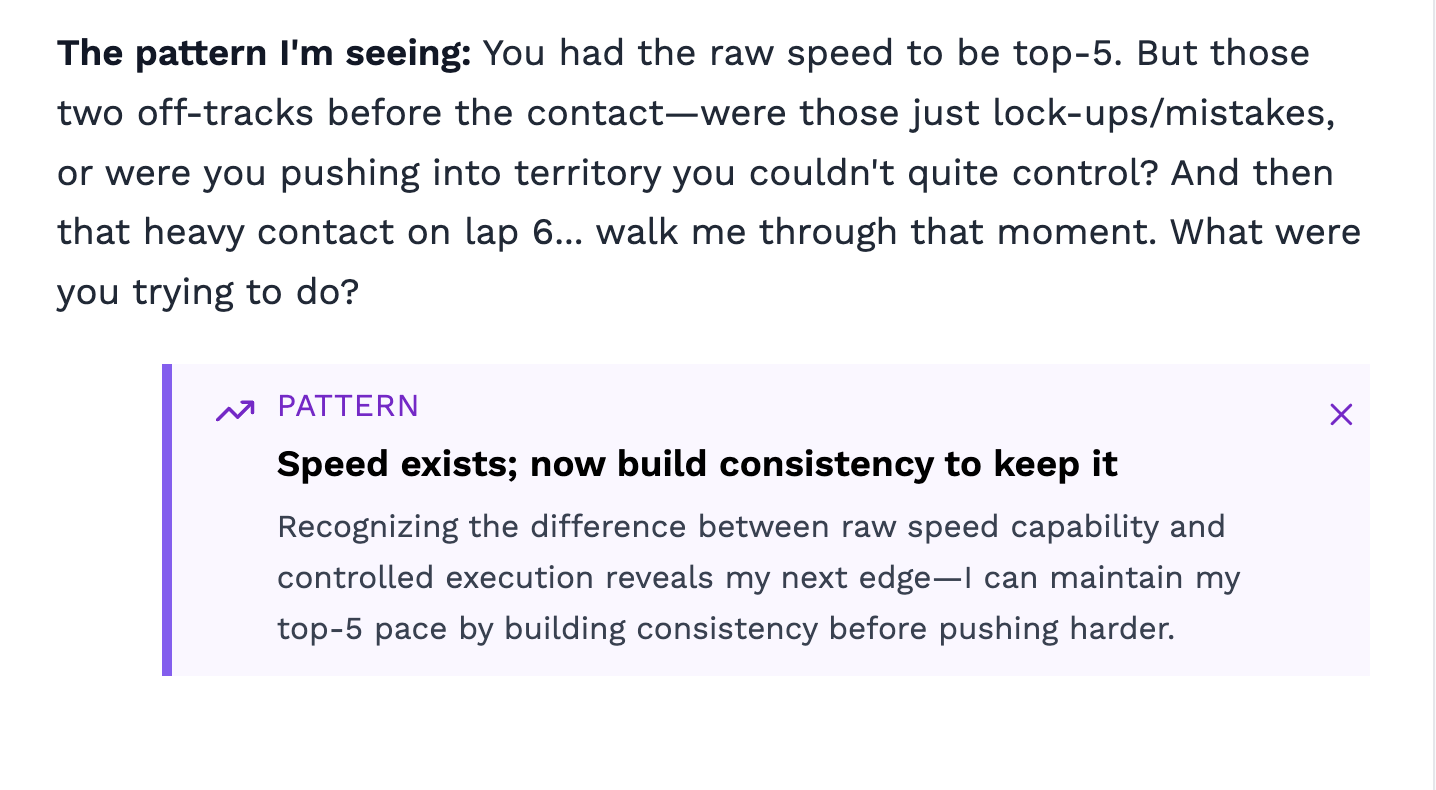 Mental performance insights and patterns